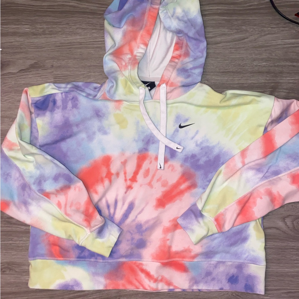 Nike cropped pastel tie dye sweatshirt